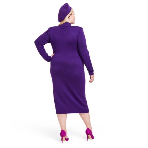 Sergio Hudson Target Collection Strong Shoulder Sweater Midi Dress - Picture 2 of 3